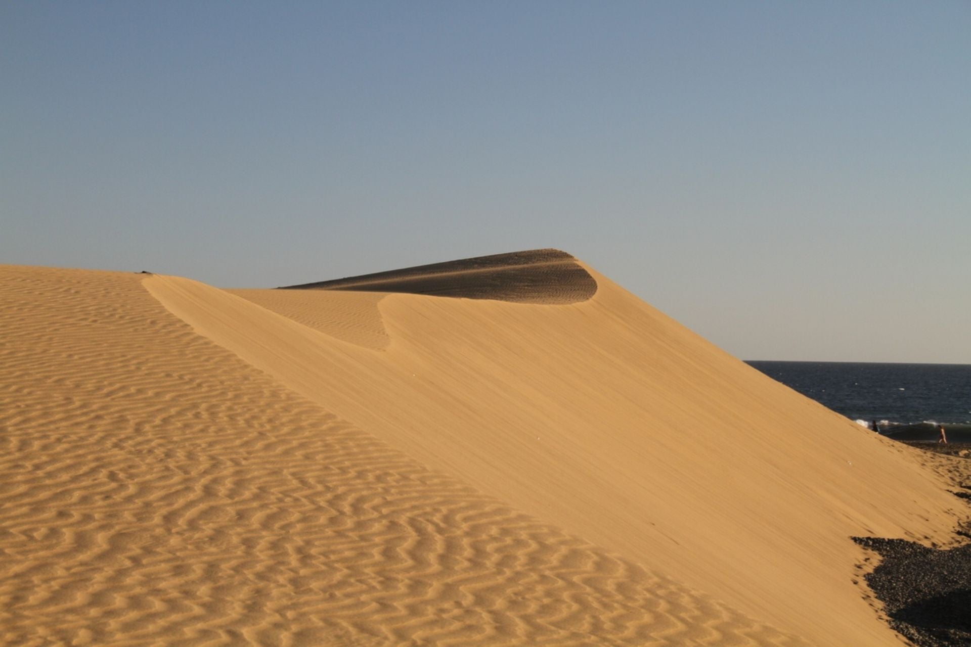 Hoge duinen Las Dunas bij Maspalomas op Gran Canaria