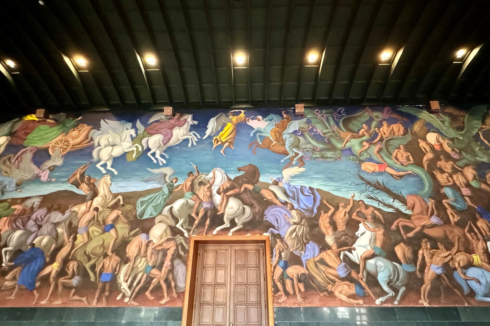 Muurschildering Laboral Ciudad de la Cultura Gijon Spanje