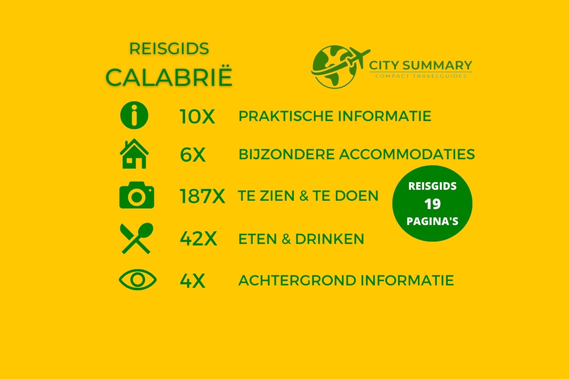 Infographic inhoud CitySummary reisgids Calabrië