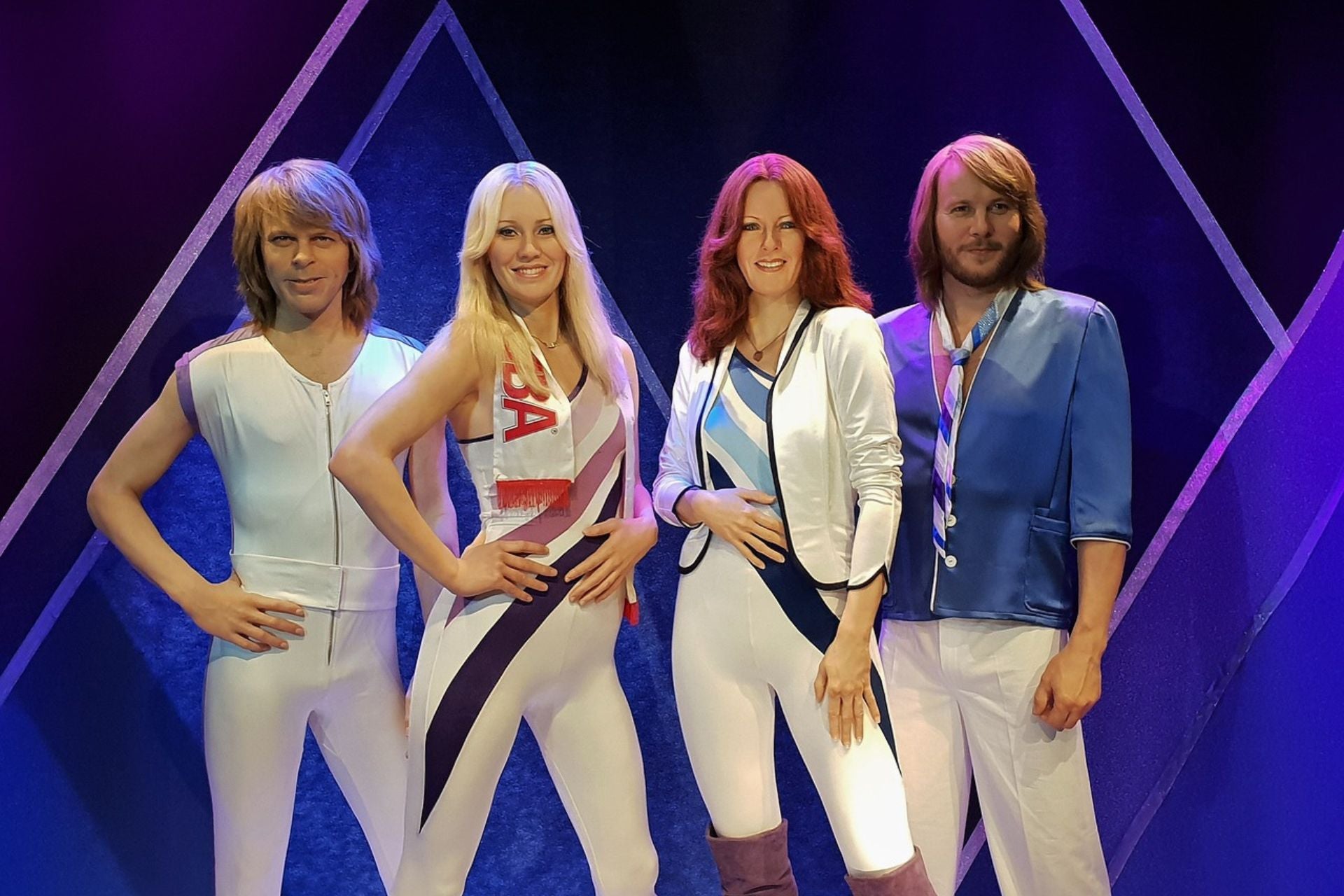 Wassenbeelden van ABBA in het ABBA-museum in Stockholm