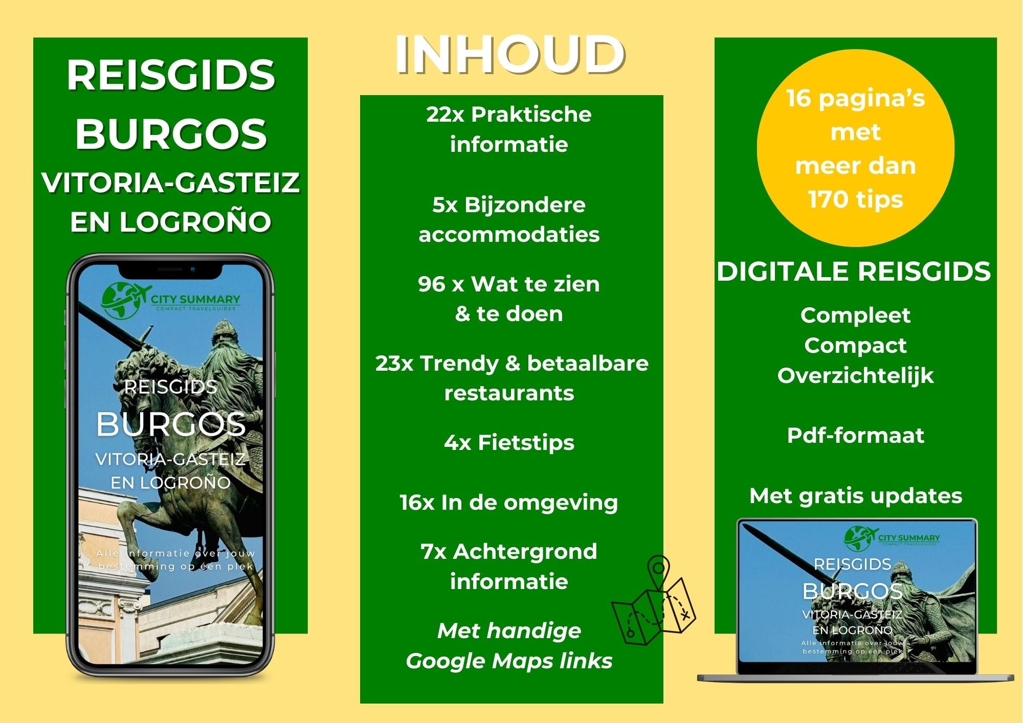 Overzicht van de inhoud van de reisgids wat te zien en te doen in Burgos met hotspots en highlights